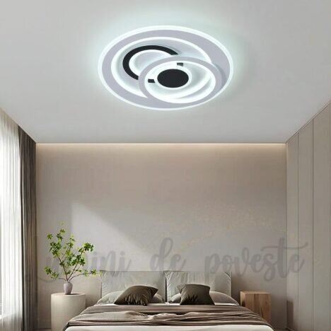 Plafoniera LED 156 W Twist Rotund, 4 surse de iluminare, Lumina: Cald, Natural, Rece, Echivalent 624